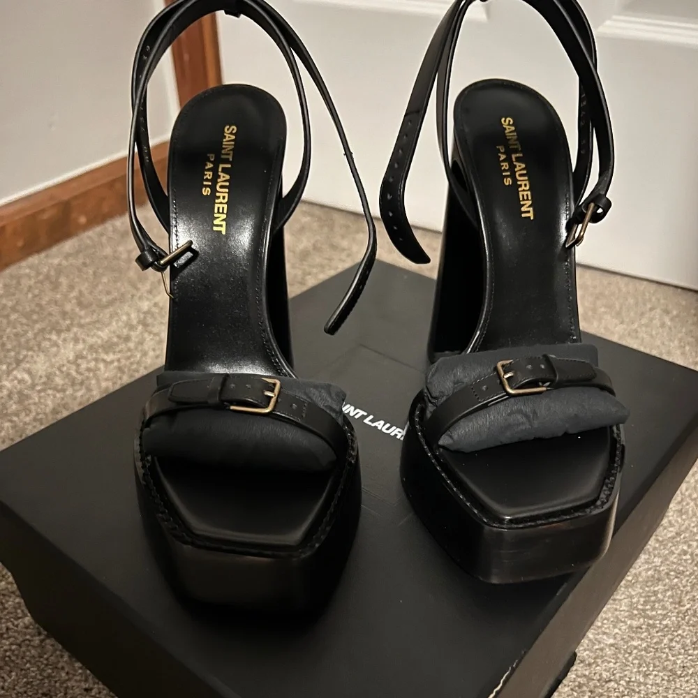 Saint Laurent Black Platform Sandals
